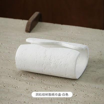 A tissue box, living room coffee table, high-end light luxury desktop ornament, medieval creative model room, resin pumping carton