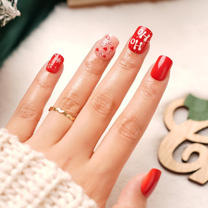 A cross-border explosion European and American style nail piece with diamond long square French manicure three-dimensional love broken diamond wearing nail wholesale - Mixbatch