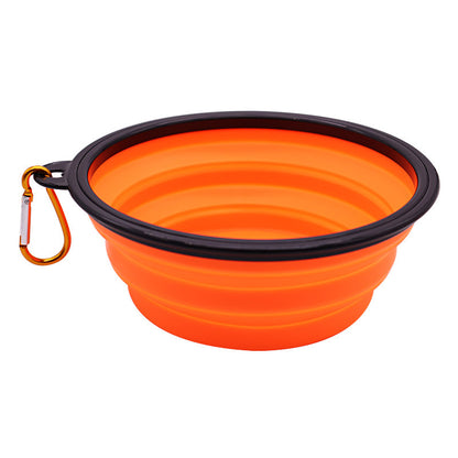 A portable pet folding bowl