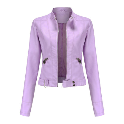 A women's leather jacket