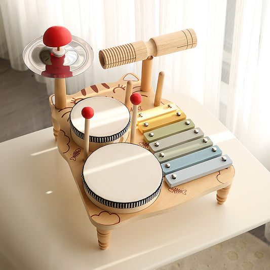 A baby children's music banging bandstand men and women birthday gifts Orff musical instruments teaching aids wooden toys