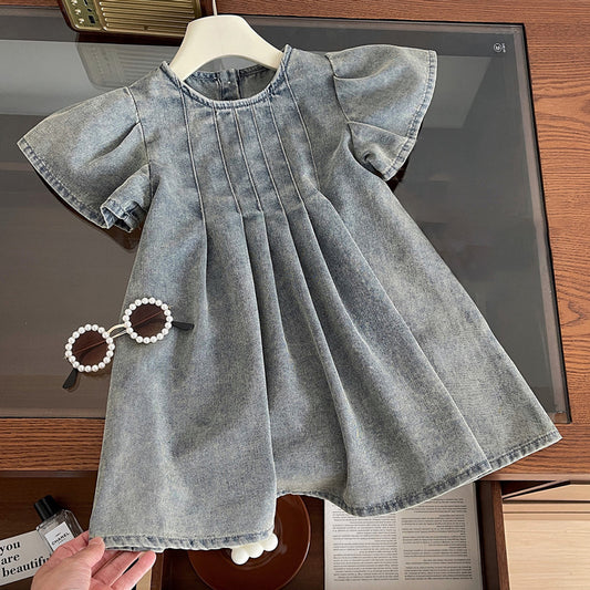 A new children's foreign soft denim skirt little girl fashionable princess skirt - Mixbatch