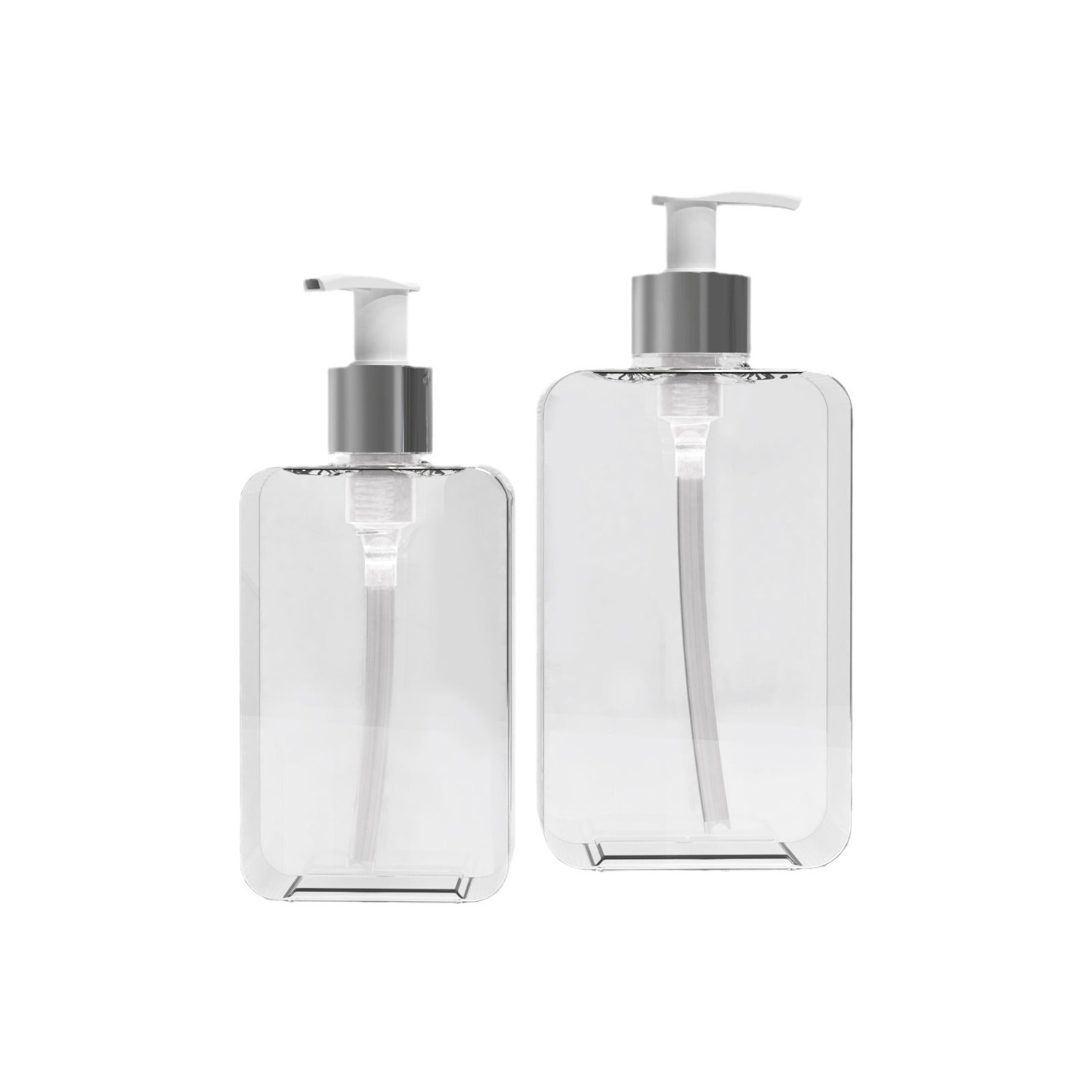 A 300ml transparent flat bottle body lotion bottle PETG square foam pressing bottle 200ml pressing cleansing milk bottle - Mixbatch
