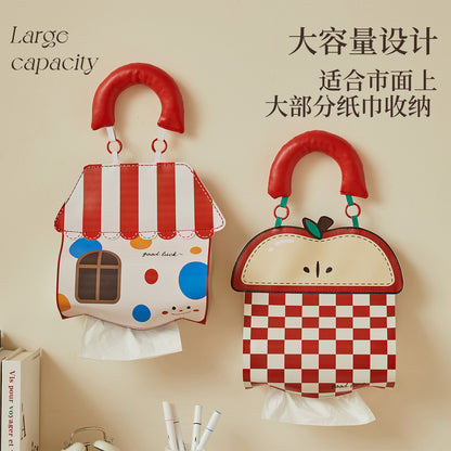 كيس مناديل ورقية كرتوني مثبت على الحائط 