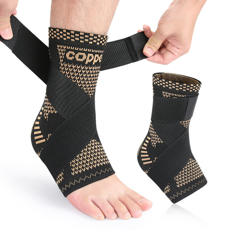 A strap pressurized ankle brace nylon knitted elastic ankle brace basketball running mountaineering pressurized fixed ankle brace