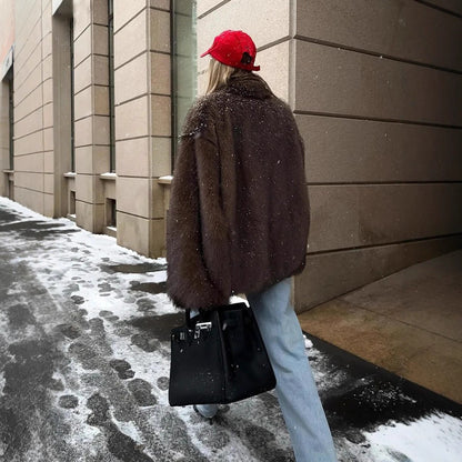 A faux fur jacket