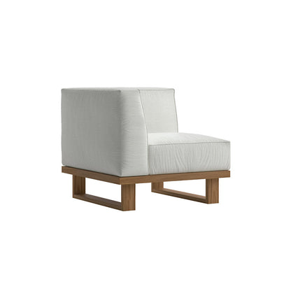 A teak outdoor sofa combination villa courtyard furniture Nordic style high-end garden hotel terrace solid wood sofa chair - Mixbatch