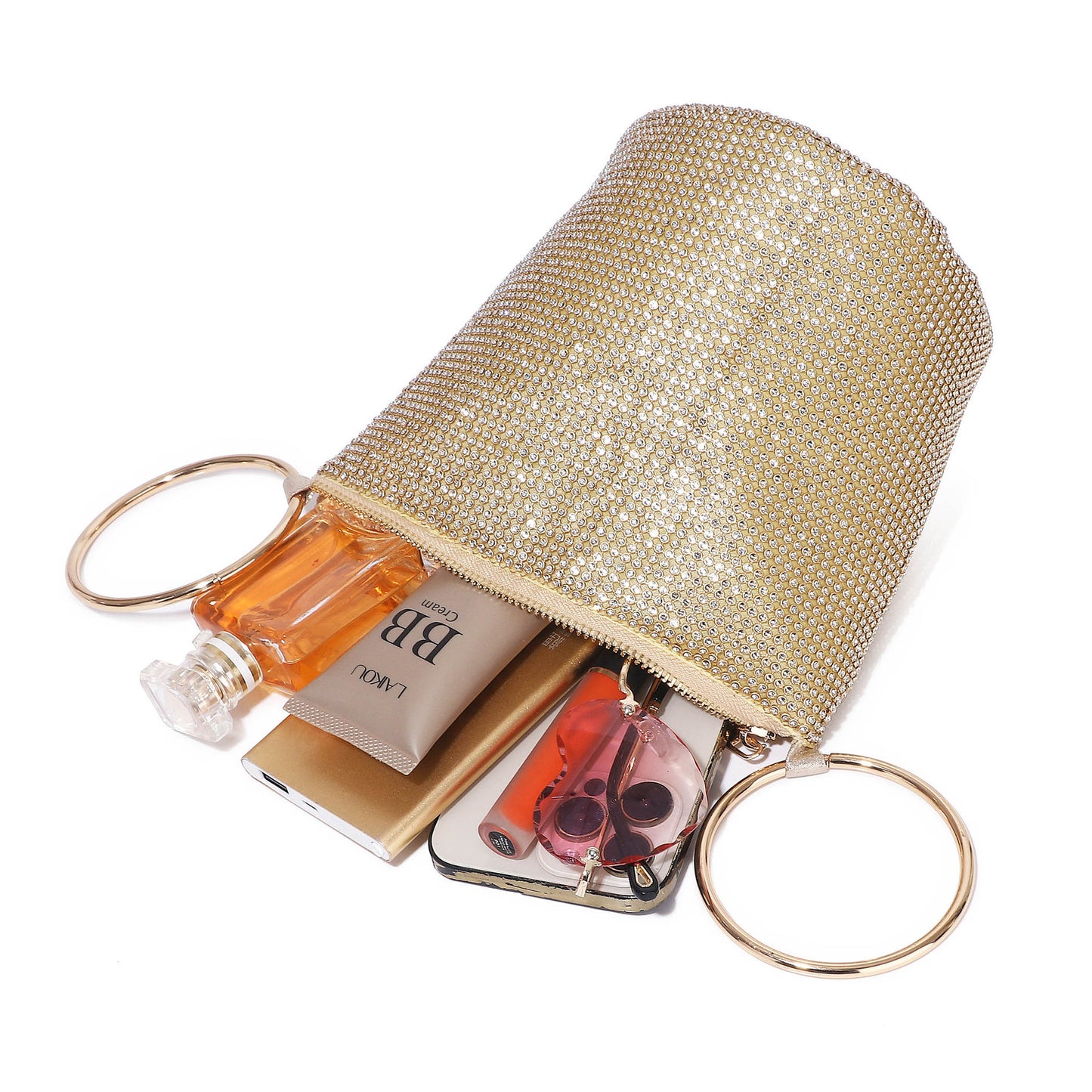 A new cross-border diamond-encrusted dinner bag, portable vegetable basket, rhinestone evening bag,