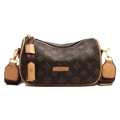 A new cross-border European and American style women's shoulder bag wide shoulder strap dumpling backpack - Mixbatch