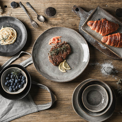 A Japanese kiln ceramic tableware creative hotel steak plate