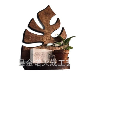 A new wooden creative wall hanging texture wooden indoor and outdoor potted plants wall hanging wall