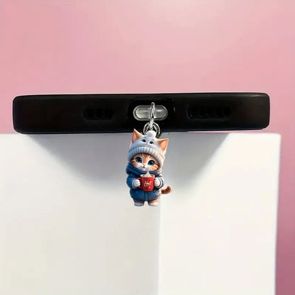 A cross-border new 2D acrylic pendant mobile phone mouth dust plug suitable for apple and type-c dust plug