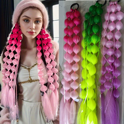 A [Children's New Products] Girls twist ponytail lantern bubbles, stage drama New Chinese ponytail Internet celebrity braids - Mixbatch