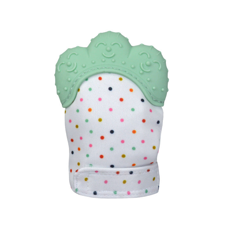 A Silicone molar gloves Food grade Baby imitation finger molar stick Hand guard Sound toy