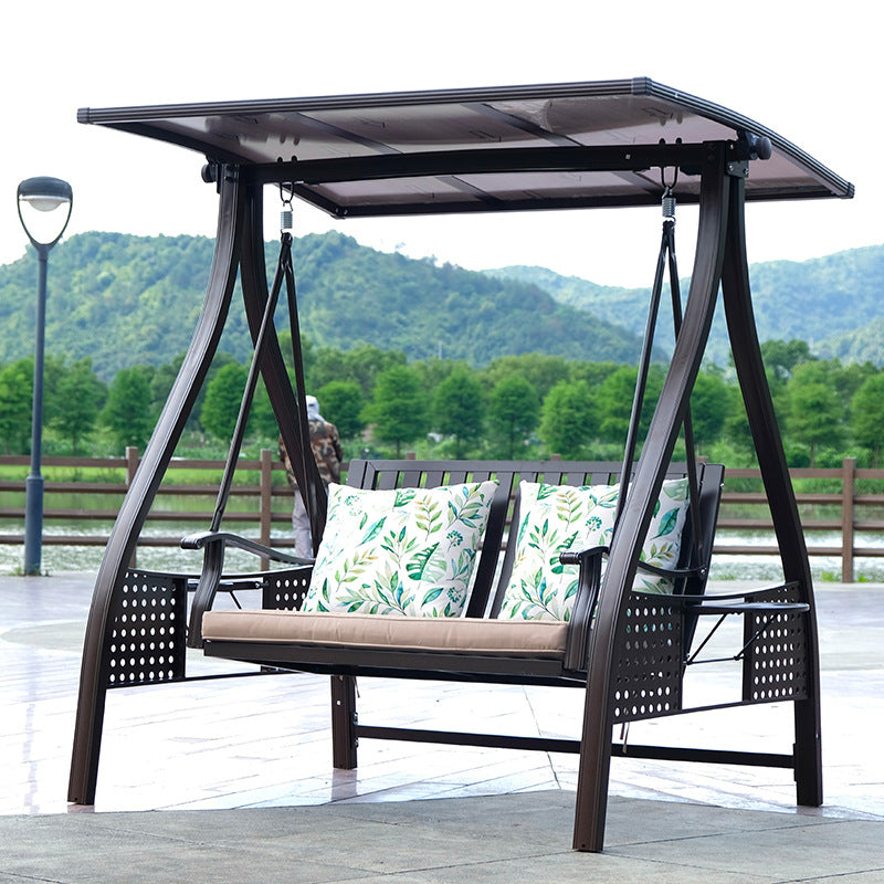 A outdoor swing rocking chair