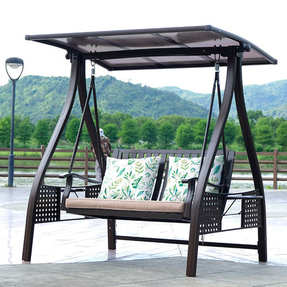 A outdoor swing rocking chair