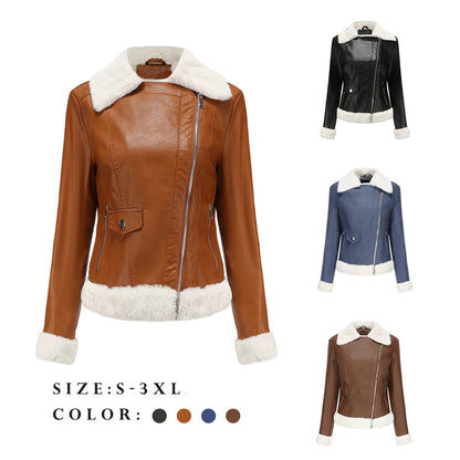 A women's leather jacket