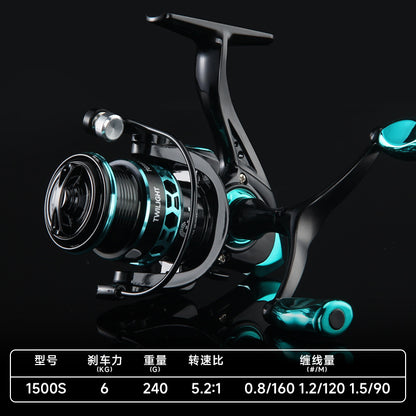 بكرة صيد معدنية سوداء بالكامل، بكرة صيد صغيرة، بكرة صيد لقصبة الصيد البحرية، بكرة صيد كبيرة DK (سمكة وزنها 16 كجم)