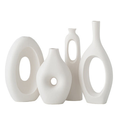 A Creative Nordic Art Ceramic Vase Ornament Living Room TV Cabinet Wine Cabinet Flower Arrangement Ornament Model Room Flower Ware