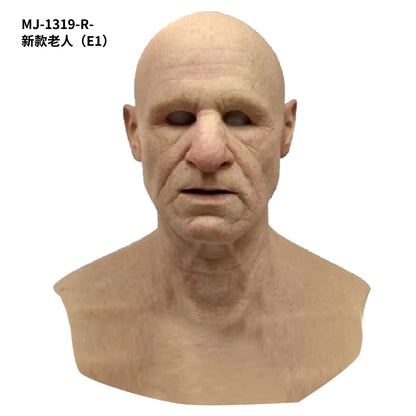 A Breaking Bad old white mask bald old man latex hood Halloween Cosplay funny props