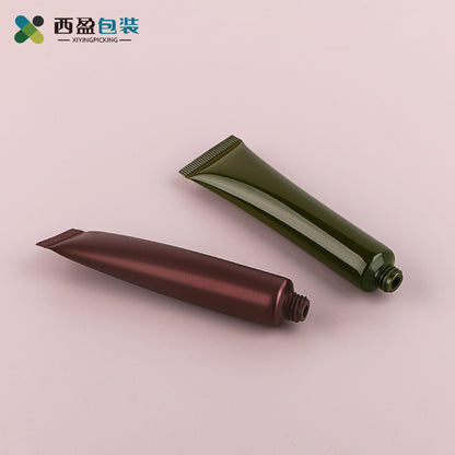 A 20g brown eye cream tube with plastic black cover pickle green facial cleanser hose, cosmetic plastic packaging bottle - Mixbatch