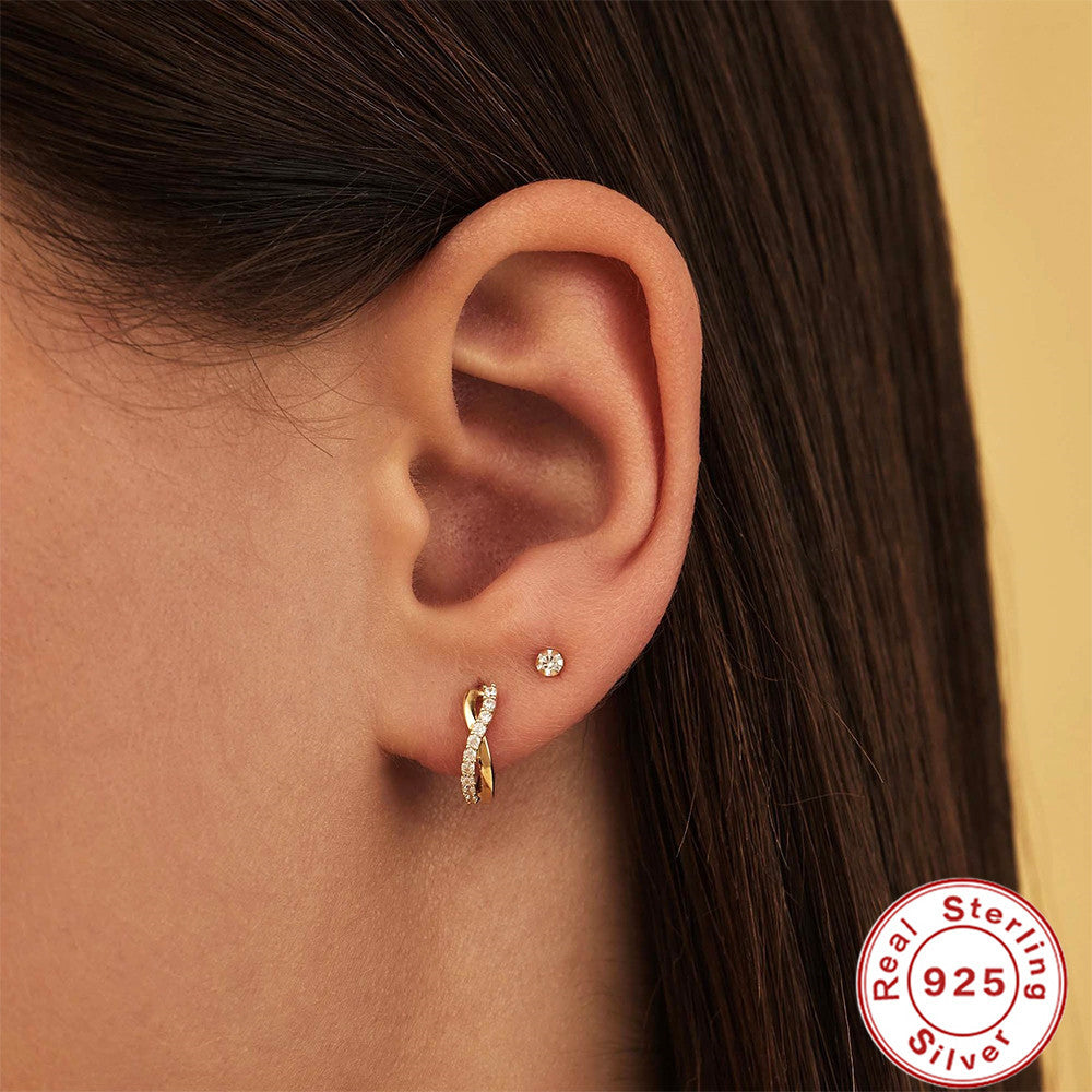 A S925 Sterling Silver Earrings Zircon