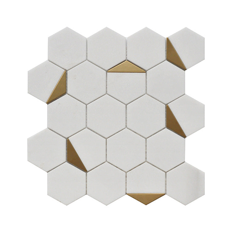 A metal stone mosaic wall tile