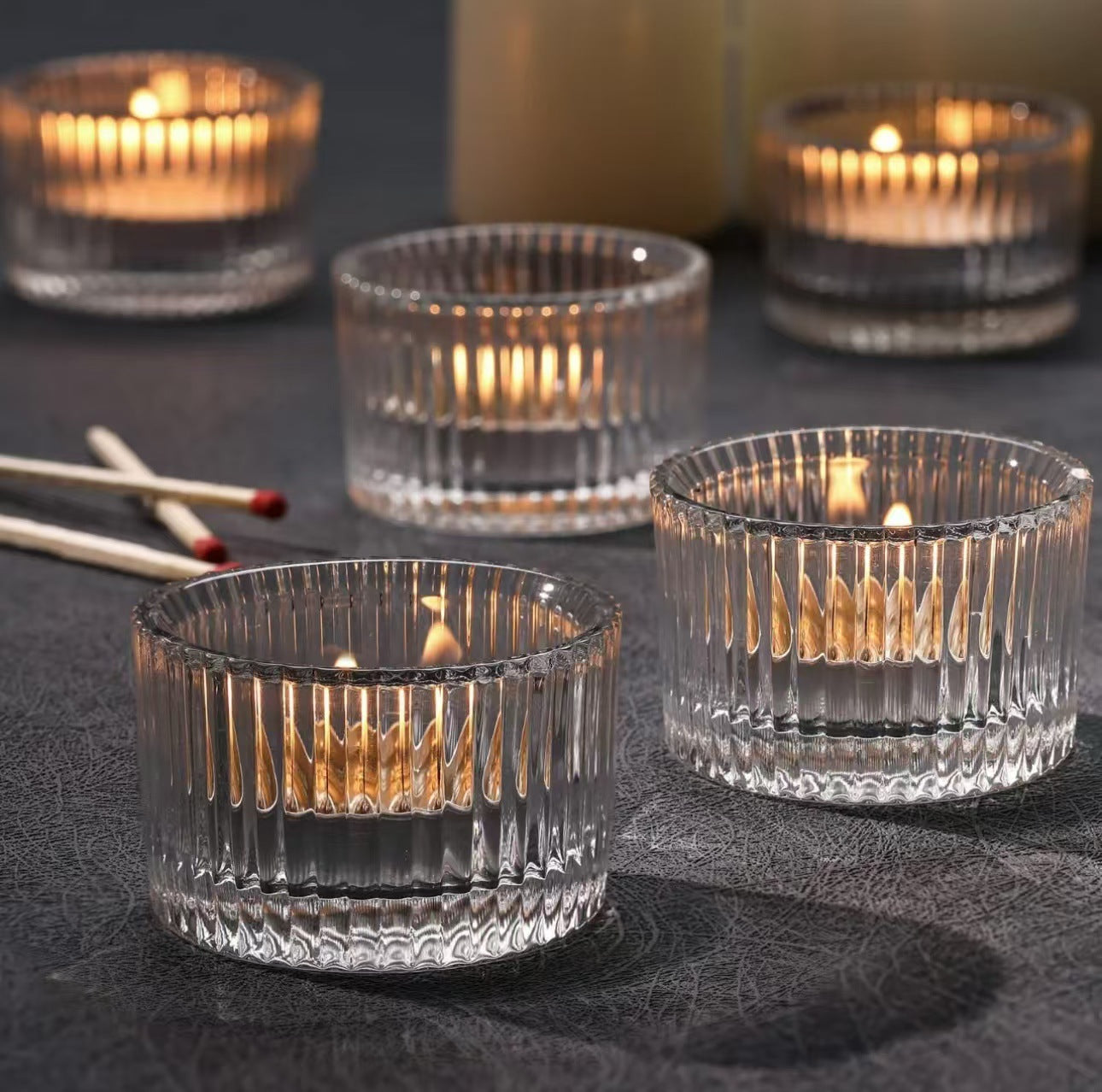 A Transparent glass candle cup Hot-selling candle holder cup Popular candle cup Empty glass aromatherapy cup