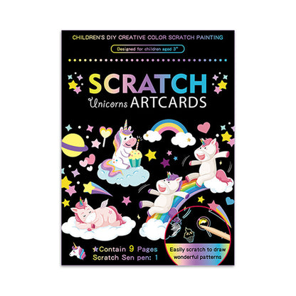 A spot wholesale children's colorful DIY scratch, creative graffiti scratch book kindergarten art fun scratch paper - Mixbatch