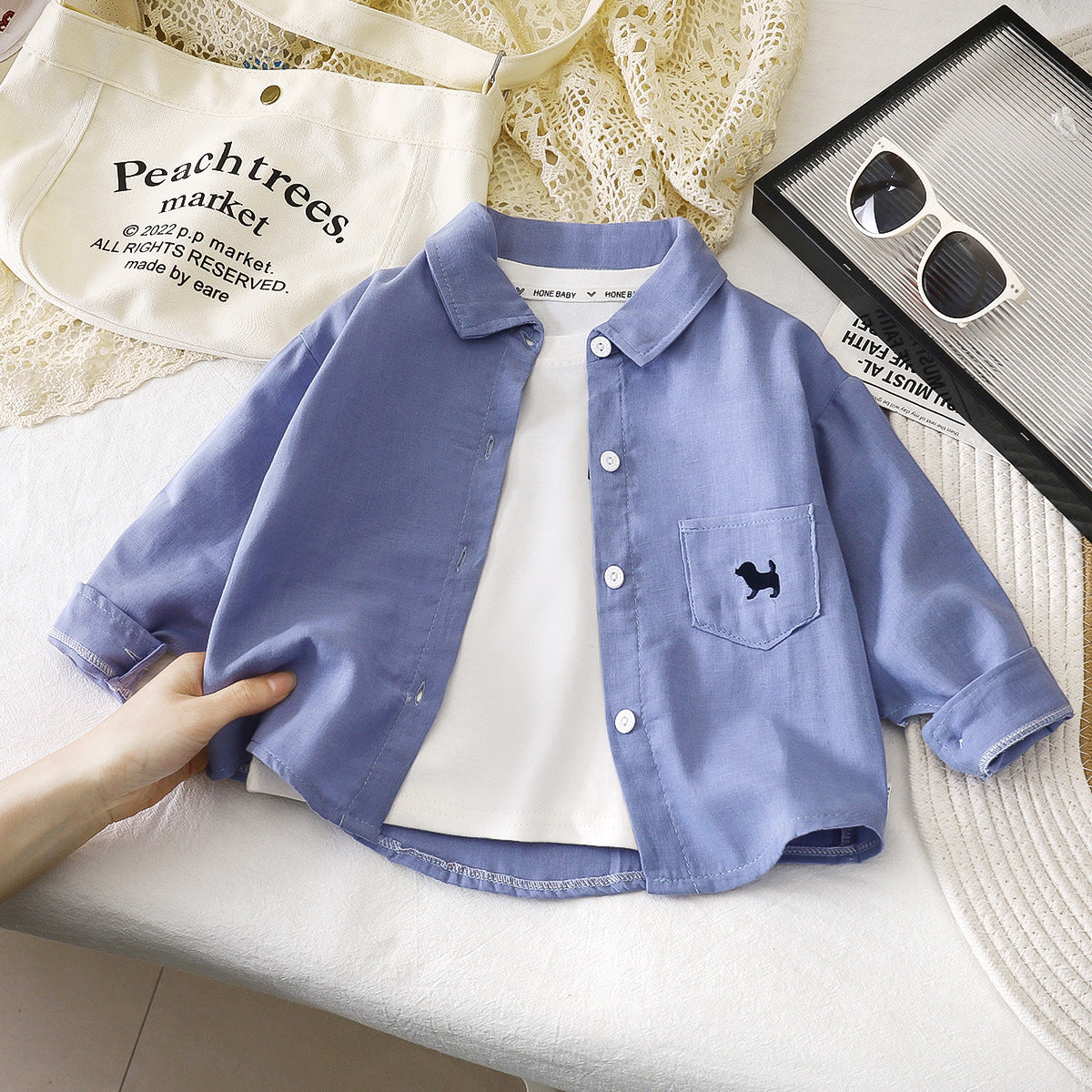 A children's long-sleeved shirt