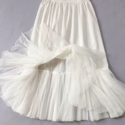 A Lined with a tulle skirt and a maxi skirt