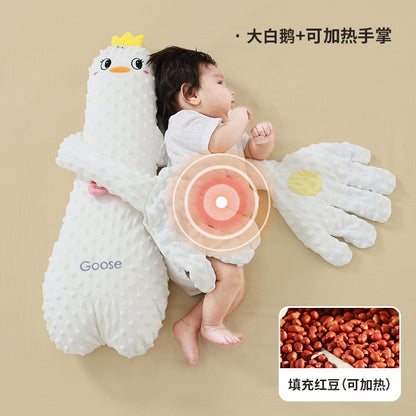 The baby soothes the palm of his hand to sleep, slaps the baby, and the artifact lies down to sleep. The baby prevents startling and sleeps, and slaps the butt to soothe the pillow.