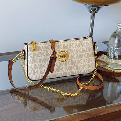 A new fashionable versatile women's bag shoulder messenger bag retro printed chain small square bag women