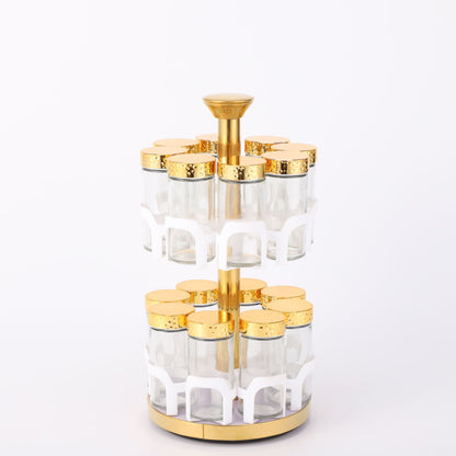 A glass seasoning bottle seasoning jar