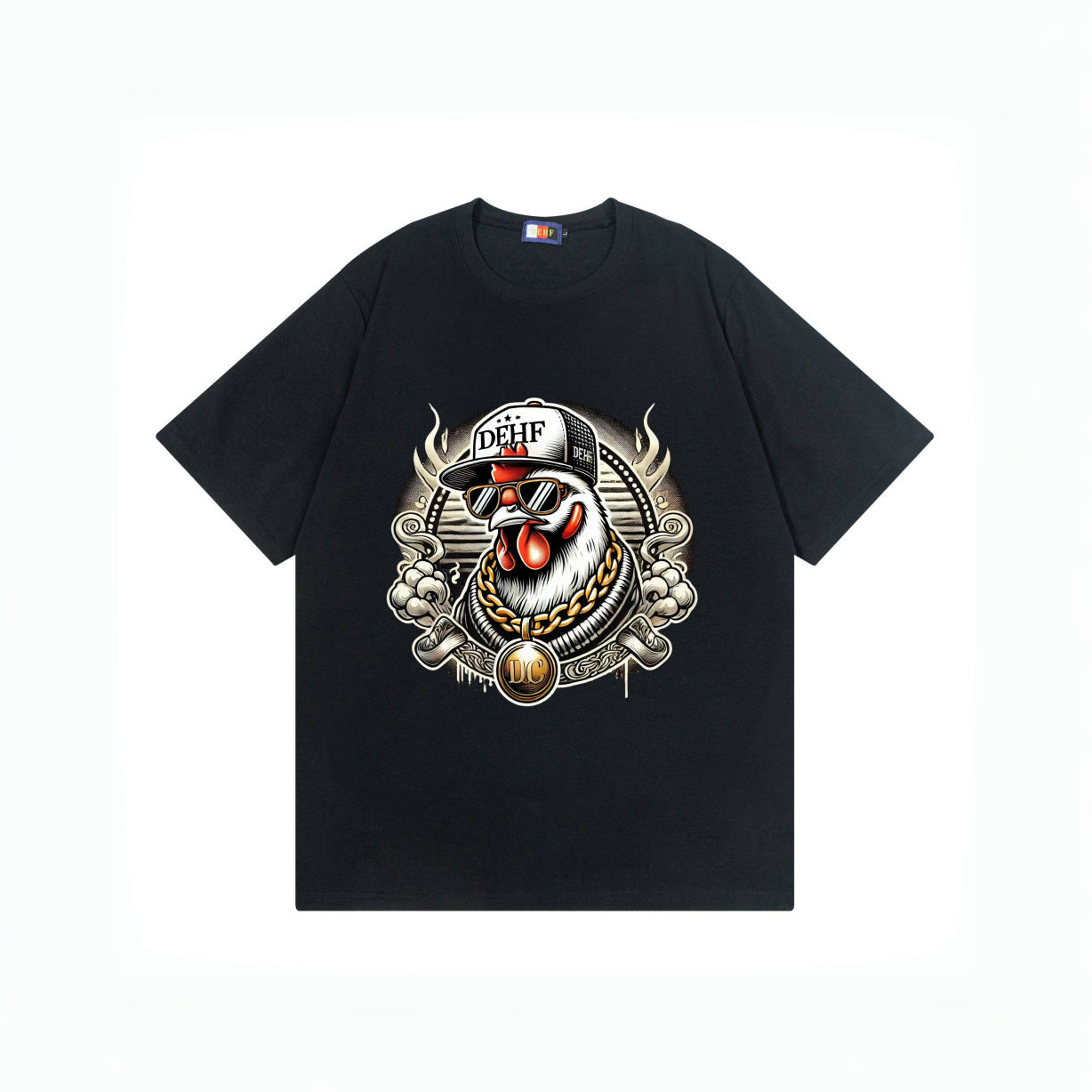 A T-shirt imitation cotton comfortable European size globally available black hip-hop design - Mixbatch