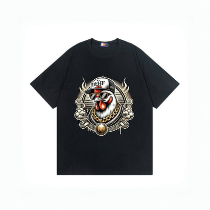 A T-shirt imitation cotton comfortable European size globally available black hip-hop design - Mixbatch