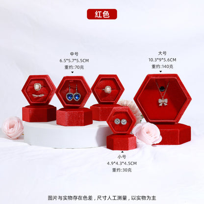 A Velvet hexagonal jewelry box