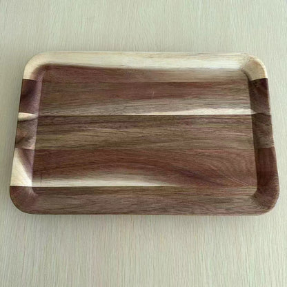 A Acacia wood pizza tray with handle solid wood cheese bread tray household steak plate, creative wooden small cutting board