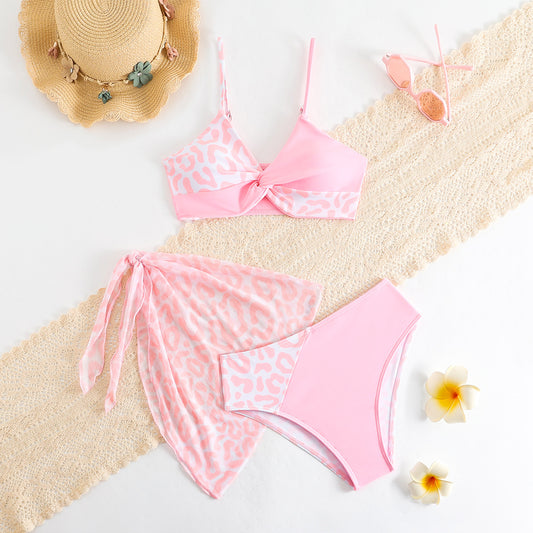 A new small fresh bikini split hot spring swimsuit female sexy three-piece halter bikini Amazon swimsuit - Mixbatch