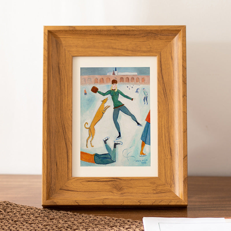 A retro square photo frame table square a4 inch American photo frame sketch calligraphy wall picture frame