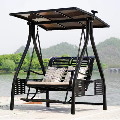 A outdoor swing rocking chair
