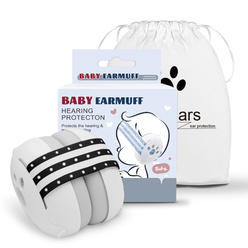 A Baby protection Anti-noise earmuffs Children's sleep soundproof earphones Children's protective earmuffs Head wearing webbing model