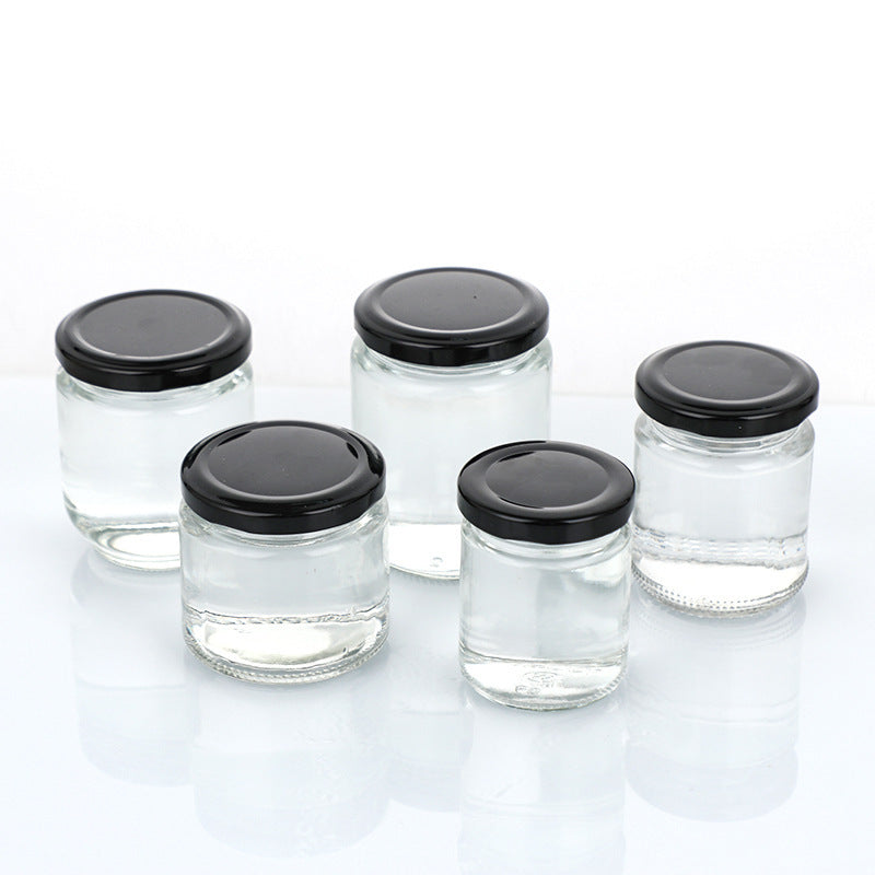 A Sealed transparent honey bottle Round glass jam vegetable bottle Canned bottle Chili sauce, honey jar - Mixbatch