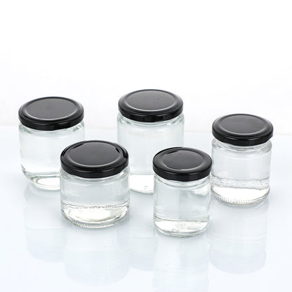 A Sealed transparent honey bottle Round glass jam vegetable bottle Canned bottle Chili sauce, honey jar - Mixbatch
