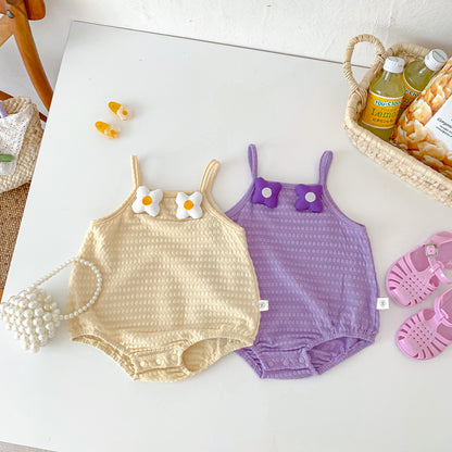 A children's clothing spot summer thin small suspender clothes baby girl triangle bag fart clothes out one-piece climbing clothes - Mixbatch
