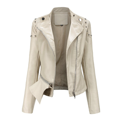 A women's leather jacket