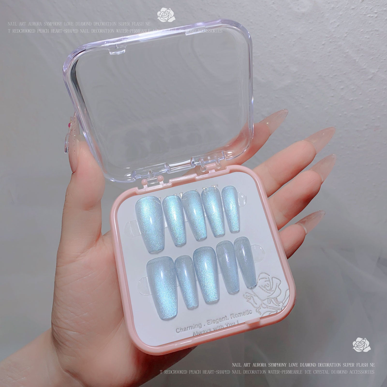 A new nail art wear nail spar cat eye flash diamond nail patch wear nail handmade nail art fake nail wholesale - Mixbatch