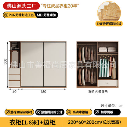A European pine board wardrobe with melamine finish