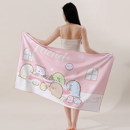 A microfiber double-sided velvet beach towel