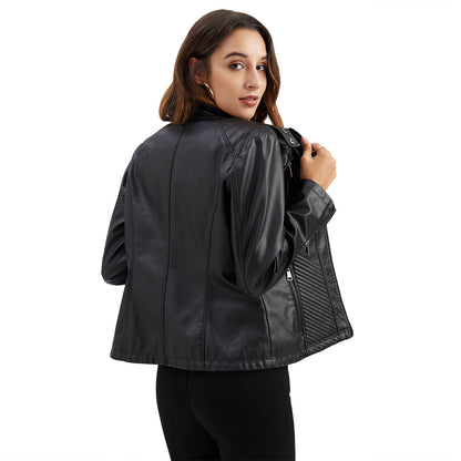 A women's leather jacket